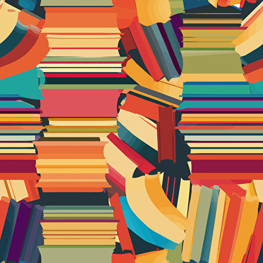 colorful books vector white background
