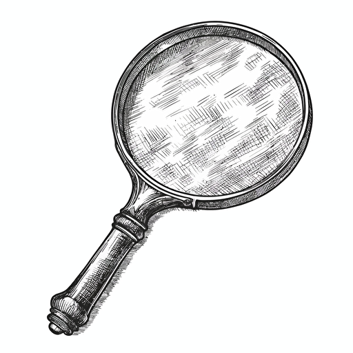 drawing vector magnifying glass on white background