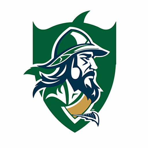 RUGby logo vector, saracen with scimitar, green as primary color