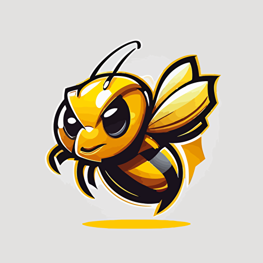 2d logo cartoon, bee, white background, vector