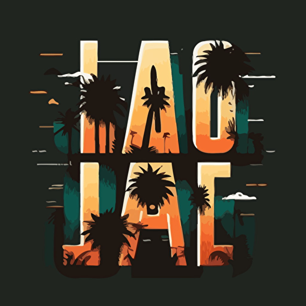 Create a simple L.A. in the most iconic font and make it so the letters are a solid structure and vector image good for easy application to design merch
