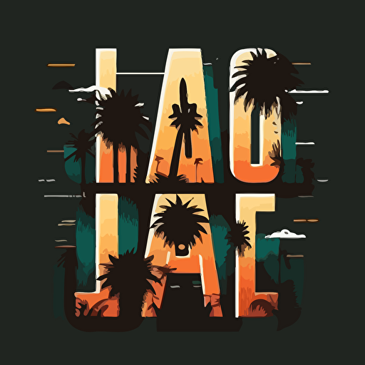 Create a simple L.A. in the most iconic font and make it so the letters are a solid structure and vector image good for easy application to design merch