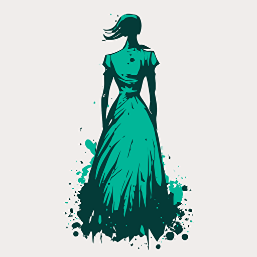 simple logo vector art teal dress