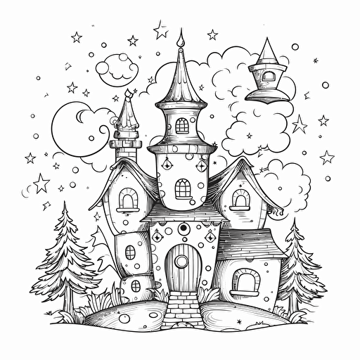 2d illustration, simple vector lovely coloring page