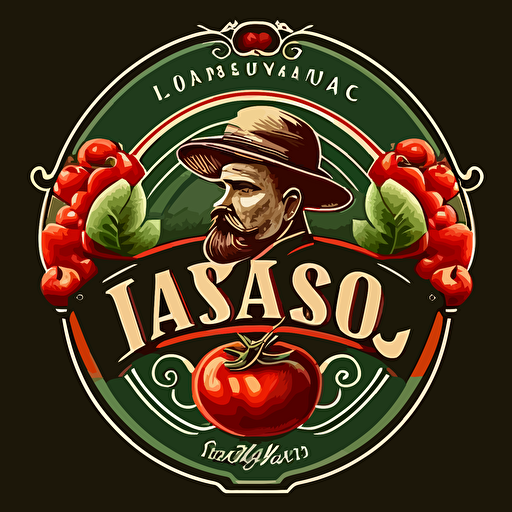 vector logo vitage style tomato grow up from a vulcano company name Lavarosso HD
