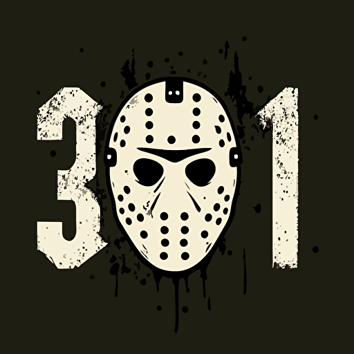 simple white logo vector of Friday the 13th part 3
