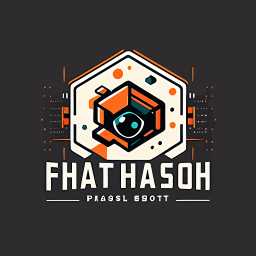 a flat vector tech logo for a computer vision company