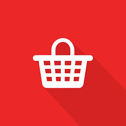shopping basket icon, vector, flat background, one color, minimalistic