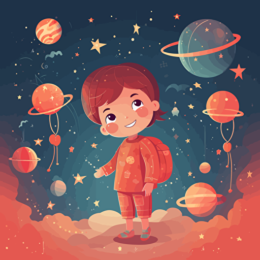 vector, illustration, child, space, stars, zodiac, universe, happy, joy, 6144x6144