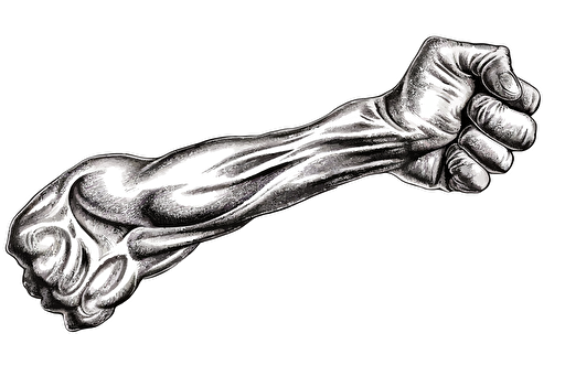 roman forearm shake as vector art symbol isolated on white background, high detail