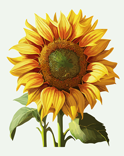 vector designt of sunflower, full color, self fullfilment, printable