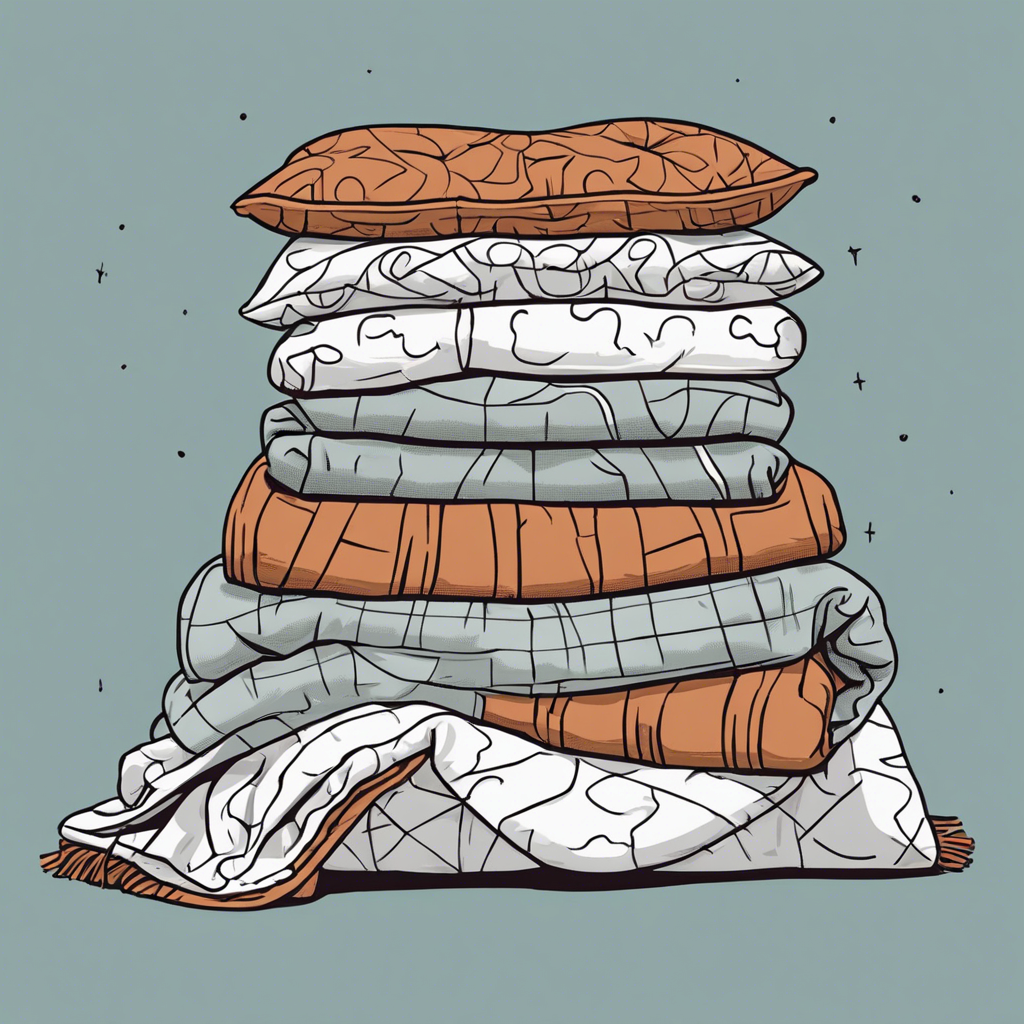 Pile of cozy blankets and pillows
