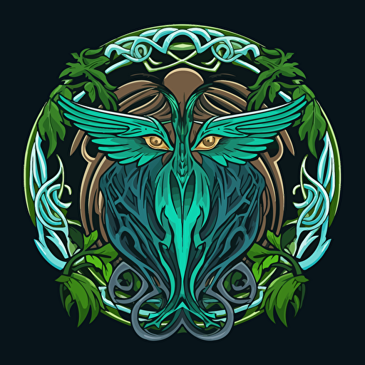 simple vector art Celtic style Druid emblem