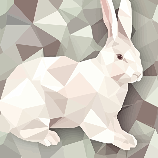 a bunny, high quality seamless pattern vector low polygon, white background