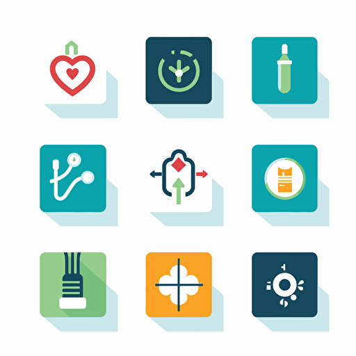 create a minimalistic logo for a healthcare tehcnology startup, flat vector, modern, modern colors