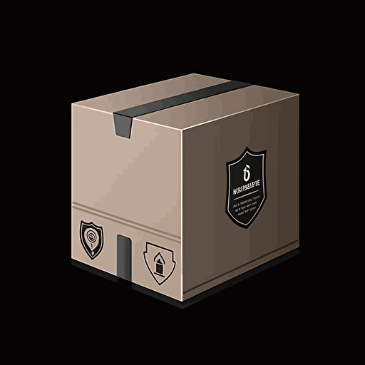 IT security packing box design, vector illustration