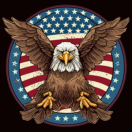 patriotic logo of the United states, vector art,