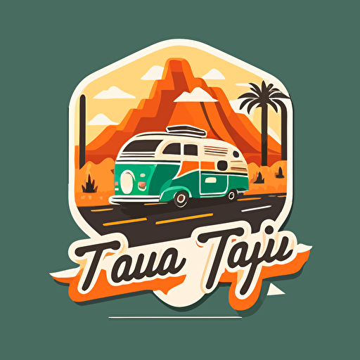 flat vector logo design, road trip app, 2 colors