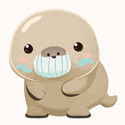 cute elephant seal, vector image, transparent background nijji