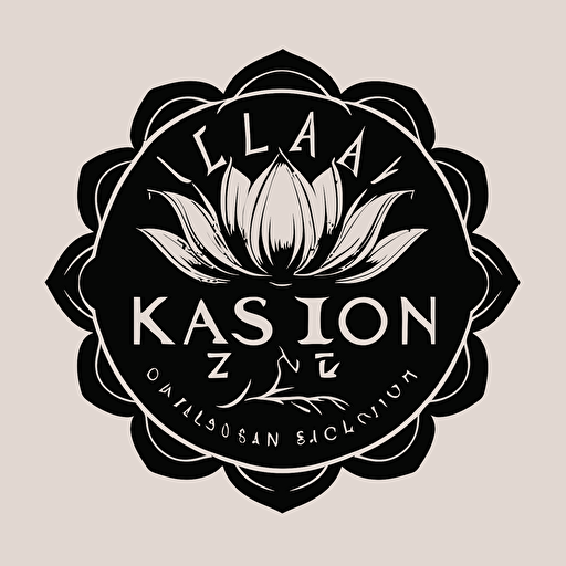 vector logo for kaizen beauty saloon black text lotus themed