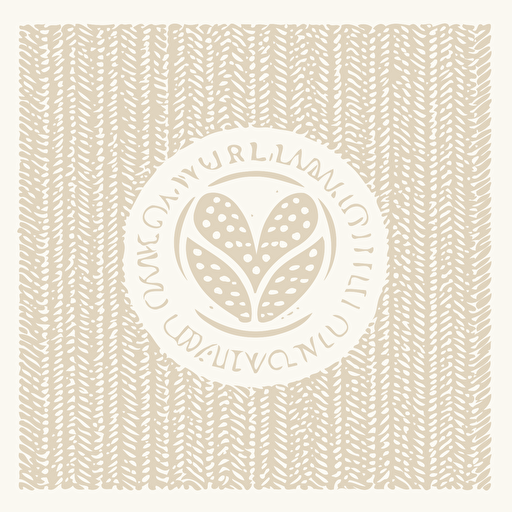 logo of woven calico fabric vector, white background, neutral beige colours
