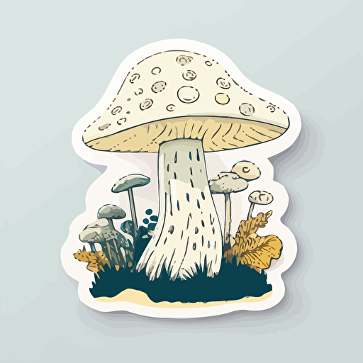 mushroom Sticker, whimsical, Minimal, Contour, Vector, White Background, Detailed ar 1:1