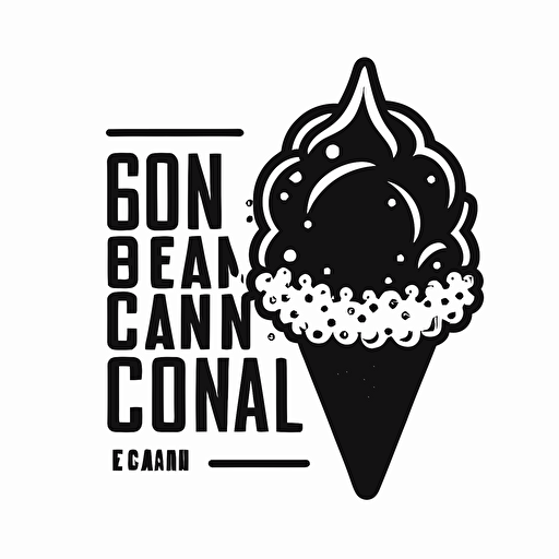 logo for a snow cone company that is modern and fun black vector on white background
