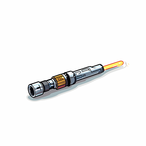 a light saber with a usb charger, vector art, illustration, white background
