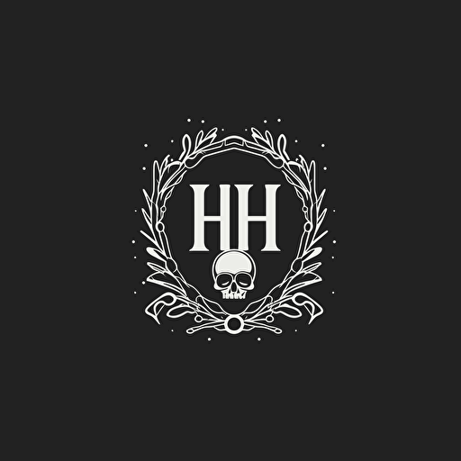 company name “H”, logo, vector, minimal, black and white.