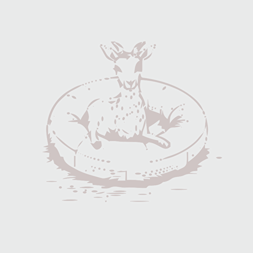 outlined minimalistic illustration of a goat in a pool float, vector,