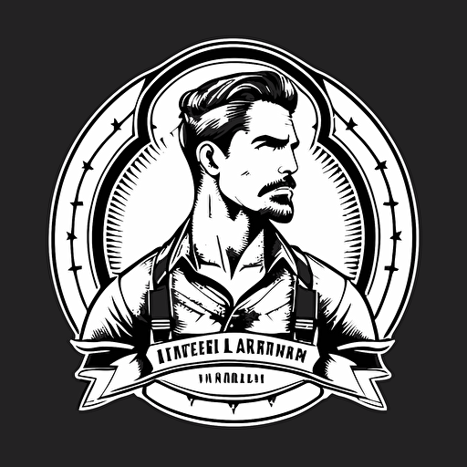 black and white vector art logo for a modern tradesman