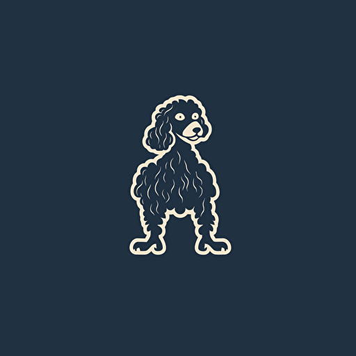 A vector logo of a poodle, simple, modern, memorable, sophisticated, elegant, luxurious