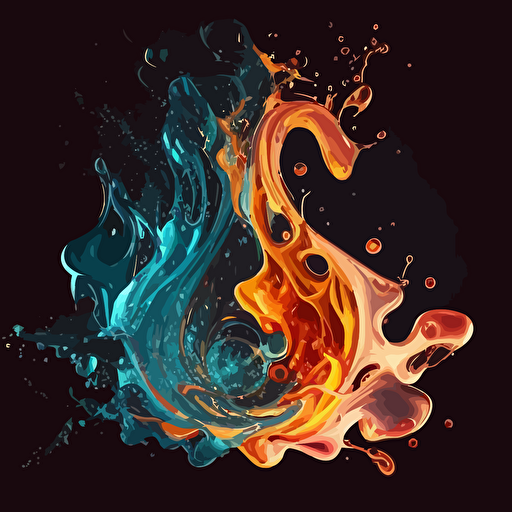 Create vector with with fire water