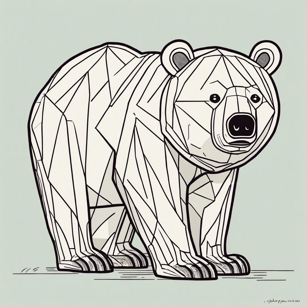 a bear, illustration in the style of Matt Blease, illustration, flat, simple, vector