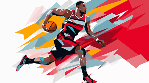 Dribbble slide deck used by Portland Trail Blazers, vector, high res, white black red grey