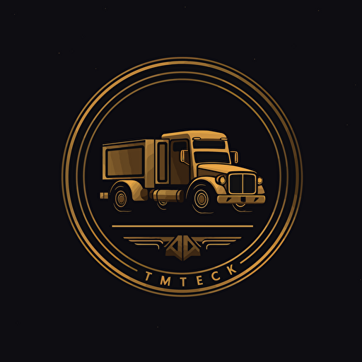 minimalist vector logo for truck company dark & gold