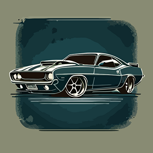 muscle car simple vector