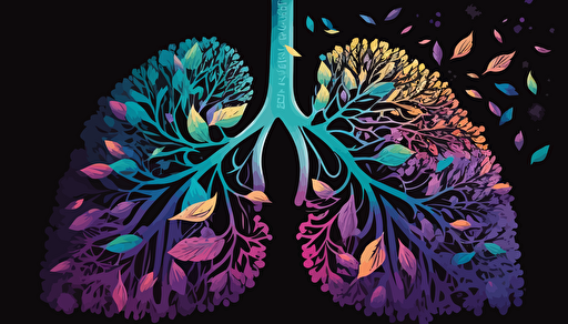 cystic fibrosis awareness month, vector drawing, colorful, lungs