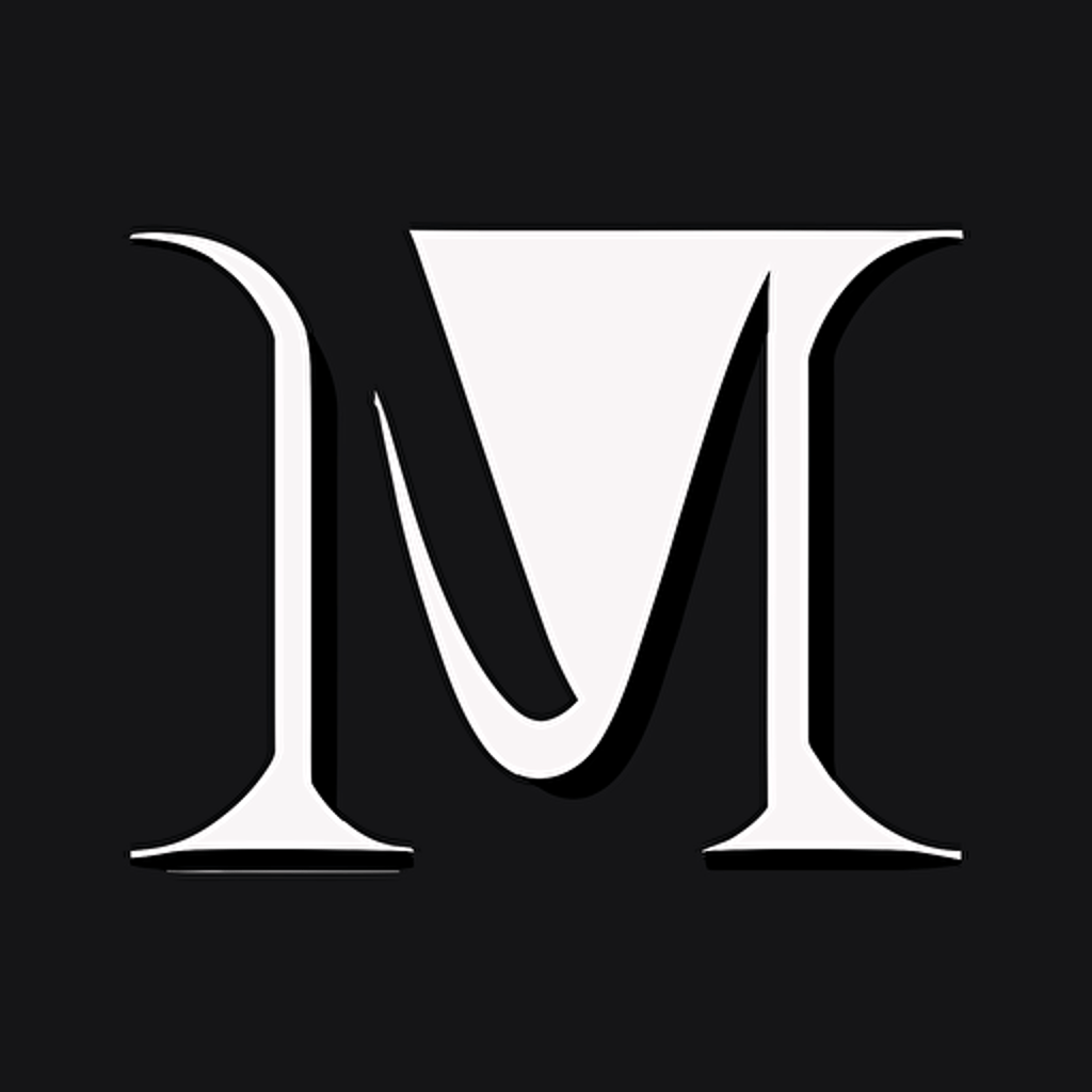 letter M logo negative space, very simple and minimal, flat 2D vector, use negative space