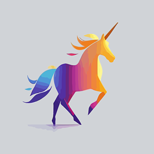 minimal logo with unicorn,simple,Geometric, Morning Lighting, mandalacolor,bright color background,Vector,
