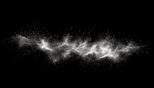 Vector white sparkles on an isolated transparent black background. Atomization of white dust particles png. Glowing particles png. white dust. Light effect