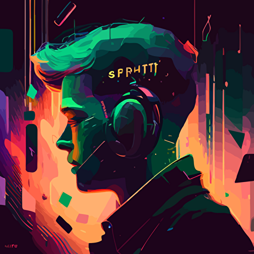 spotify artwork, lofi song, vector, abstract