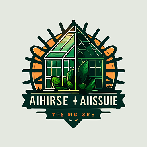 logo for an AI greenhouse company, simple, vector, Solar Punk no text