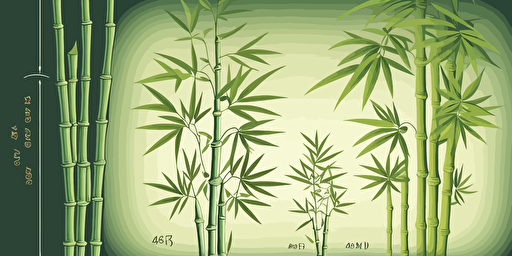 different sizes of bamboo in vector draw style