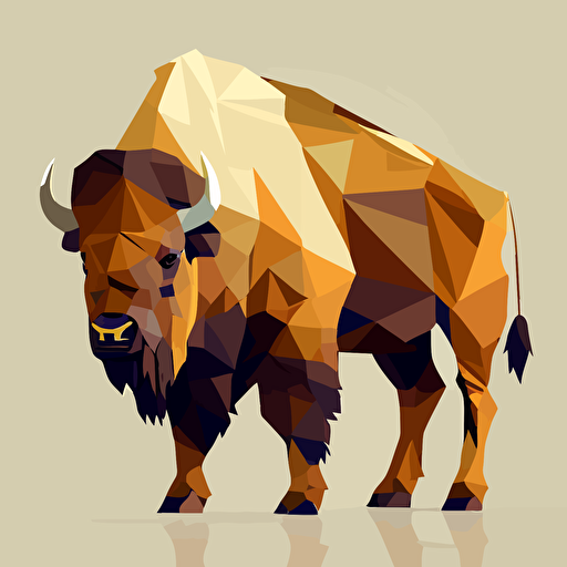 high quality seemless pattern vector low polygon bison