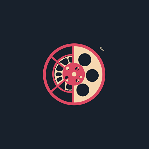 a vector art logo of a film reel. Make it moder, elegant, simple.