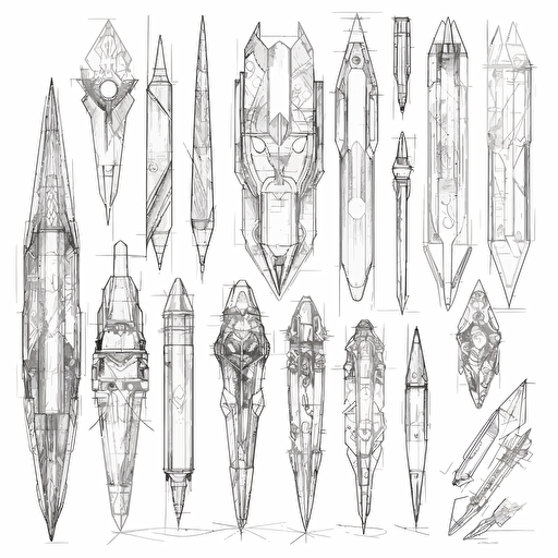 pencil sketch, Collection of futuristic cut jewels, cyber punk, translucent, shiny object, high detail, symmetrical, vector, sketch, white background