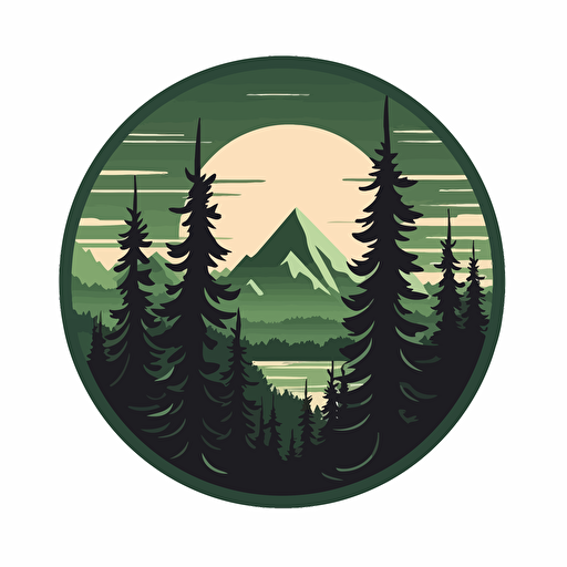 forest, vector, logo, programm