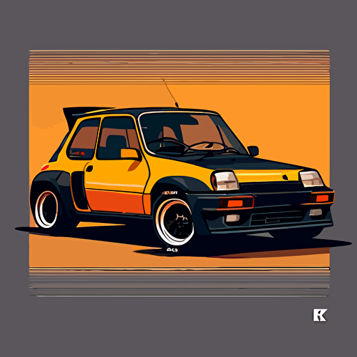 a vector illustration of Renault 5 turbo phase one