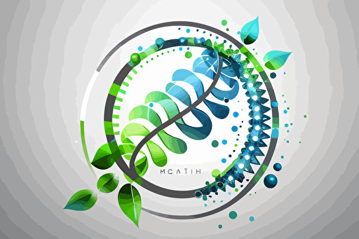 vector logo, circle, dna, technology, green, blue, gray, clear